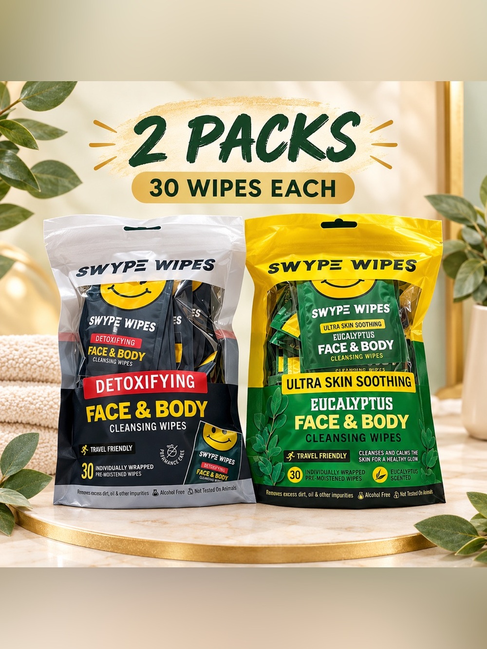 SWYPE WIPES- Eucalyptus & Detoxifying - Picture 2 of 2